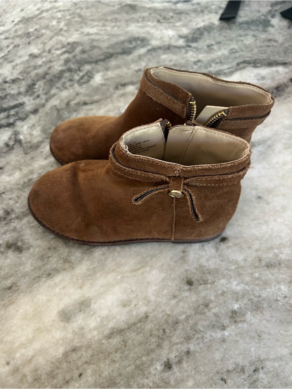 Janie and Jack Kids Suede Ankle Boots in Brown size 12